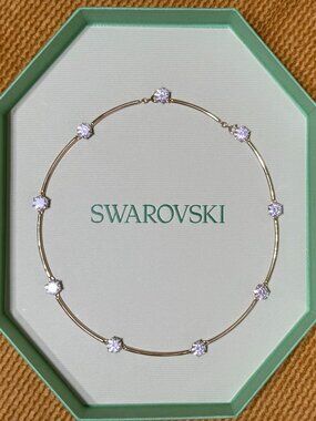 NEW Swarovski Constella Choker White Crystal Gold-Plated Necklace 5600488